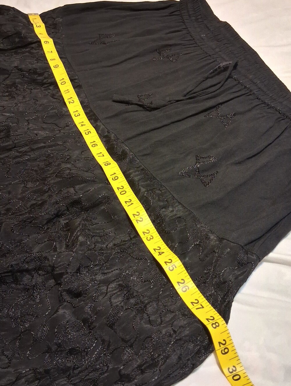 Victorian Style Black Tiered Skirt Embroidered Handkerchief Renaissance - Picture 9 of 16